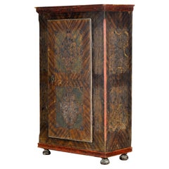 hand painted pine cabinet, circa 1850