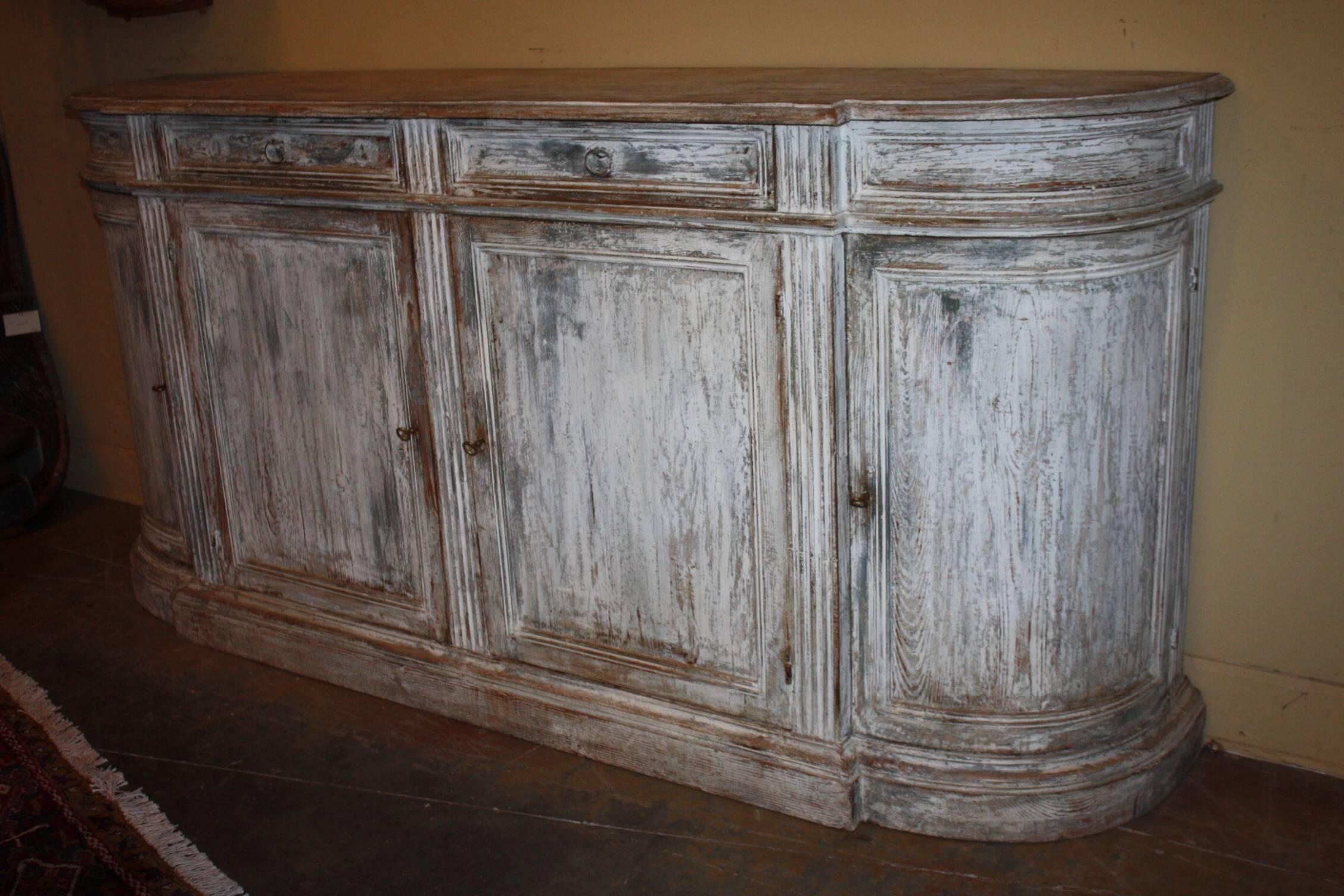Hand-Painted Pine Italian Buffet or Credenza In Good Condition In Fairhope, AL