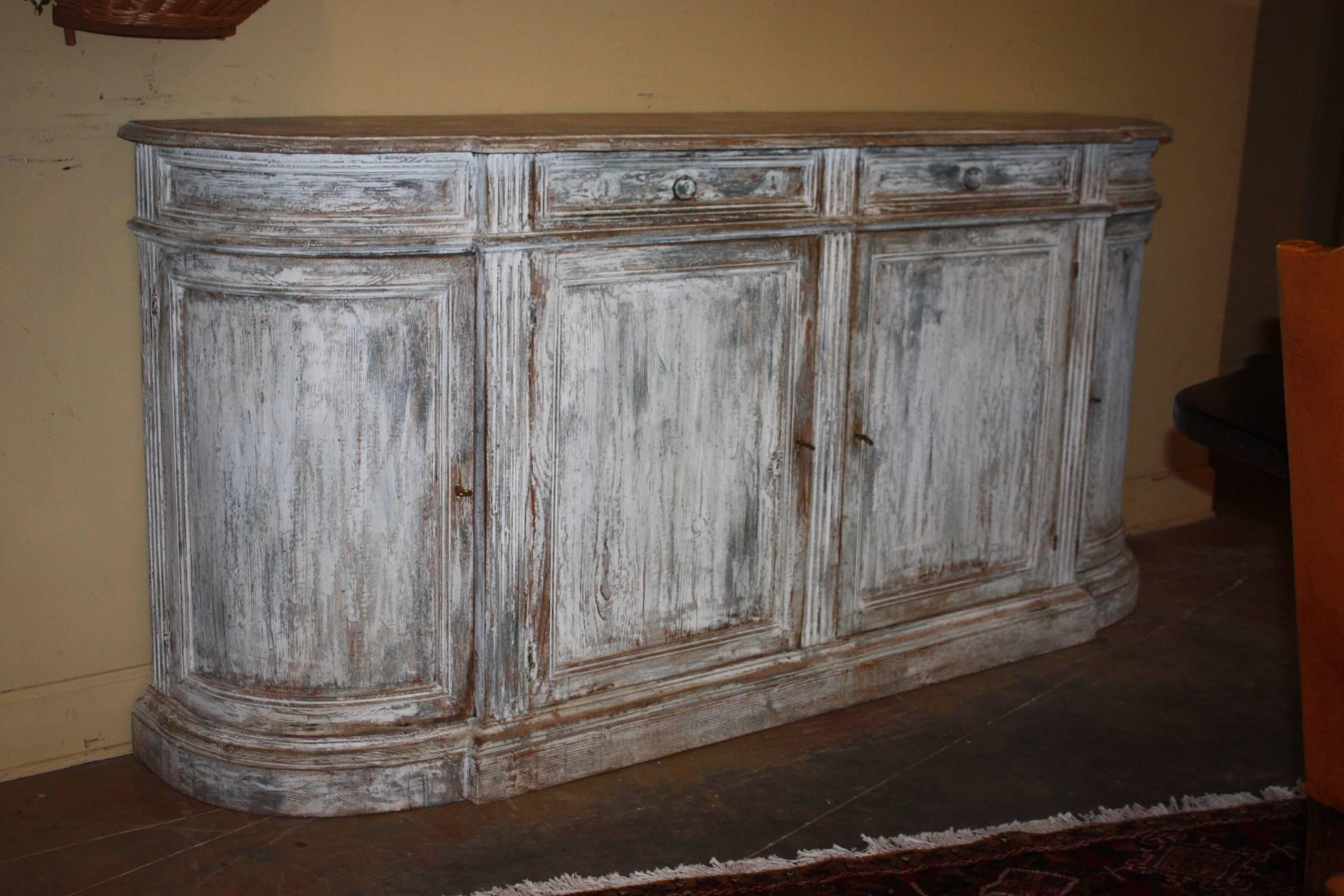 Hand-Painted Pine Italian Buffet or Credenza 1