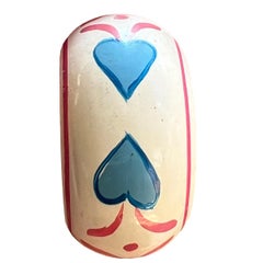 Hand Painted Pink and Blue Heart Napkin Rings - Set of 4