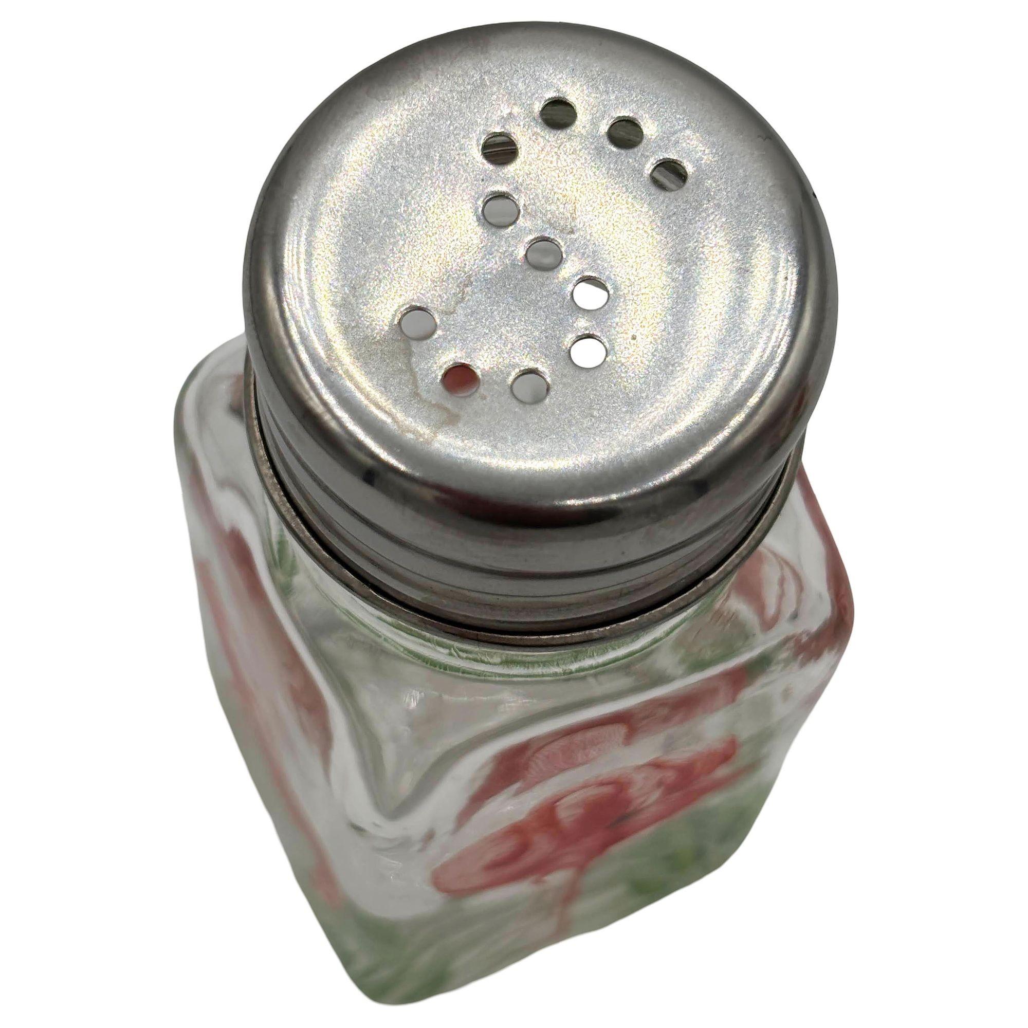 Modern Hand Painted Pink Flamingo Glass Salt & Pepper Shakers by Michel Design Works For Sale