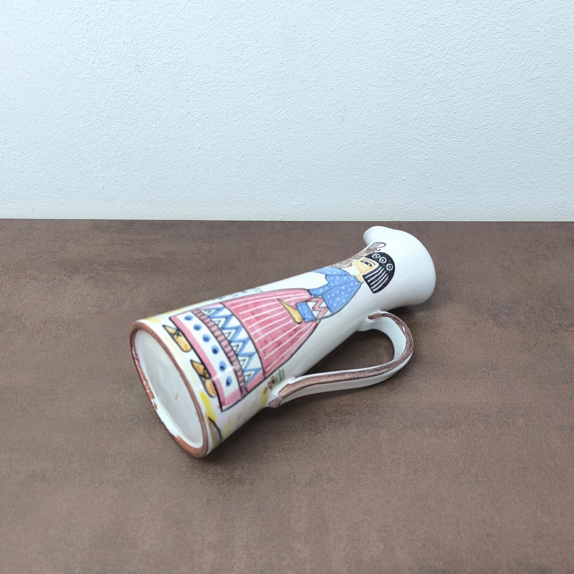 Pichet peint à la main, vase en céramique par Laholm Keramik, Suède, années 1960 Trouvaille rare ! en vente 2