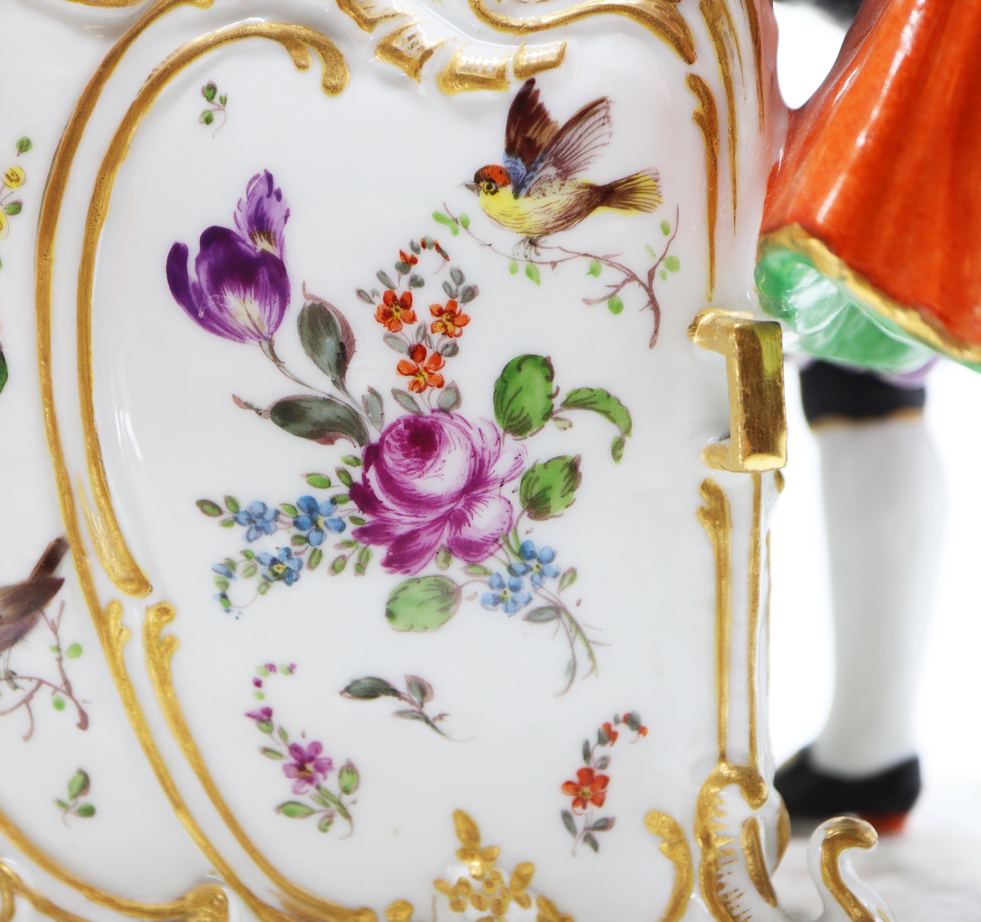 Hand Painted Porcelain, 2 Valets and a Couple, 19th Century, Vienna, Austria For Sale 15