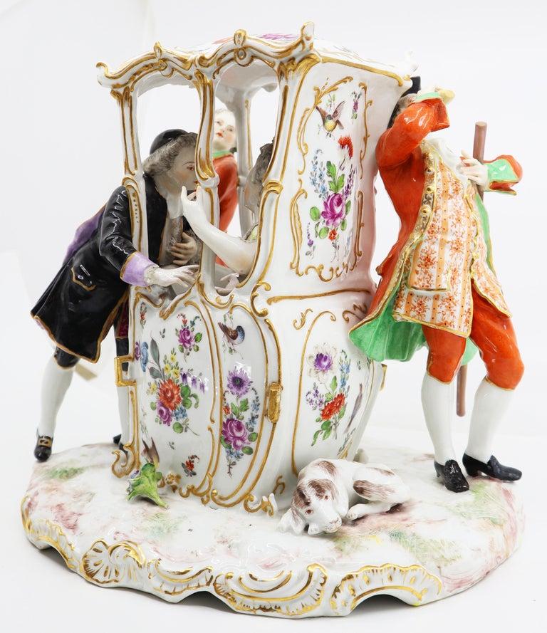 Hand Painted Porcelain, 2 Valets and a Couple, 19th Century, Vienna, Austria For Sale 1