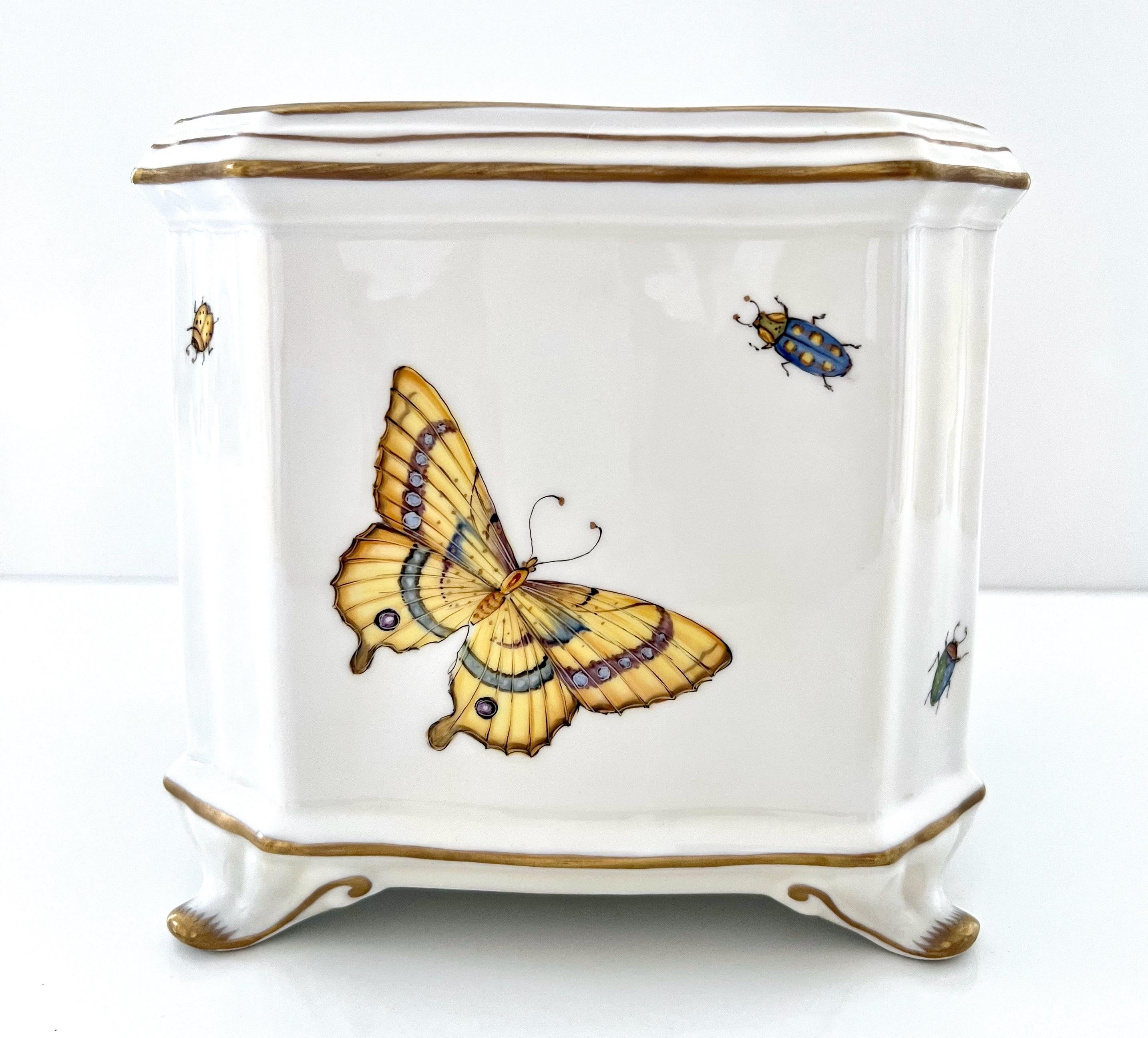 Hungarian Hand Painted Porcelain Cachepot Designed by Anna Weatherley