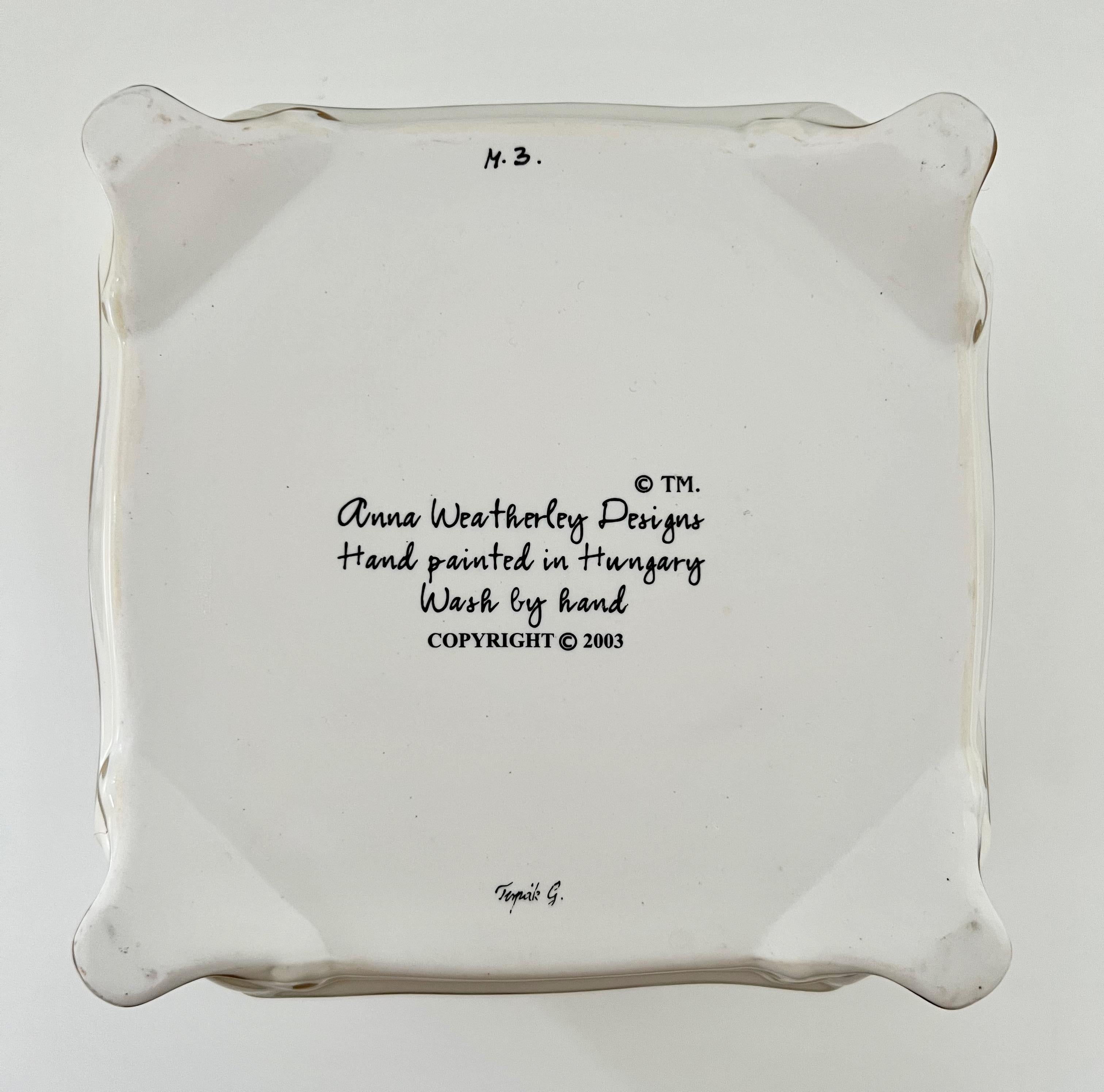 Hand Painted Porcelain Cachepot Designed by Anna Weatherley In New Condition In Arlington, VA