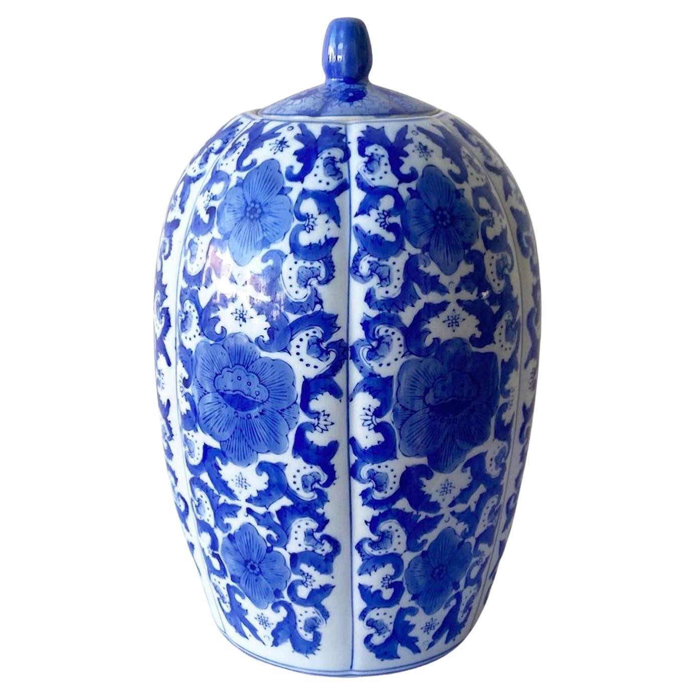 Vase à gingembre chinois en porcelaine peint à la main