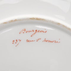 Handbemalter dekorativer Porzellanteller, Frankreich, Ende des 19. Jahrhunderts