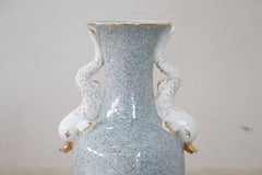 Grand vase en porcelaine peint à la main, années 1980