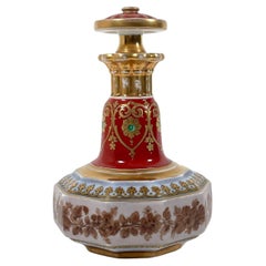 Hand-Painted Porcelain Oil Jug with Delicate Gilding, 1950s Oriental Design