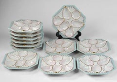 Hand Painted Porcelain Oyster Plate, Late 19th or Early 20th Century