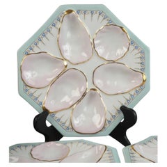 Hand Painted Porcelain Oyster Plate, Late 19th or Early 20th Century