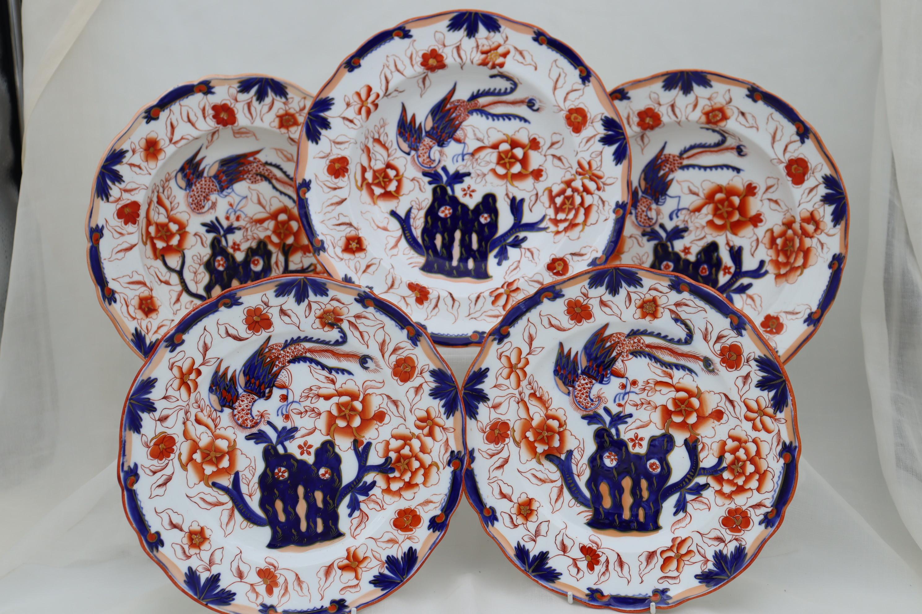 Chinoiserie Hand Painted Porcelain Part Dinner Set For Sale