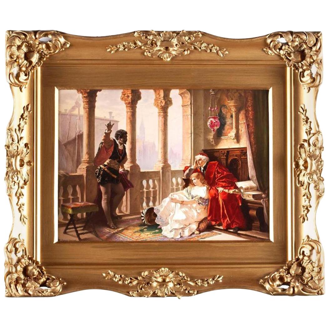Hand Painted Porcelain Plaque by Theodore Zasche