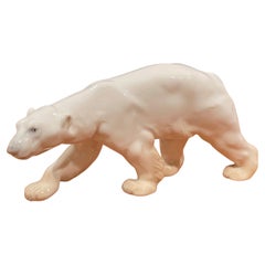 Hand Painted Porcelain Polar Bear Sculpture by Bing & Grondahl
