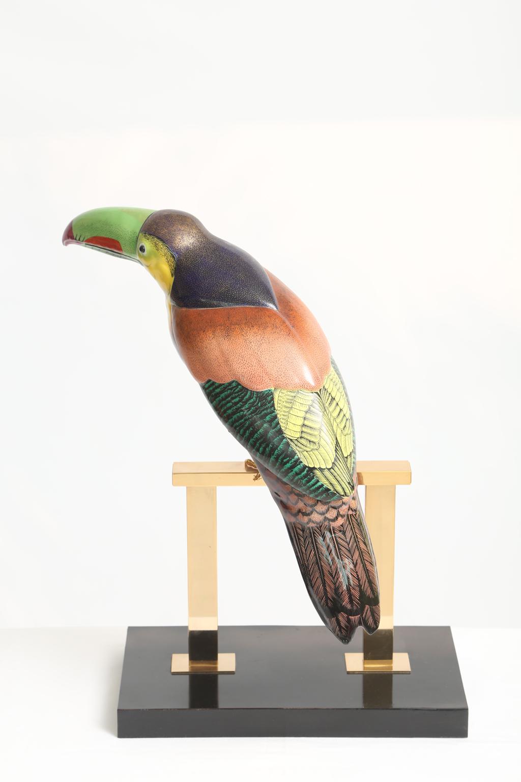American Hand Painted Porcelain Toucan Designed by Mangani