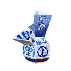 Hand Painted Porcelain Tulip Vase with Chinese Patterns