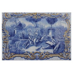 Large Portuguese Tile Mural - Hand Painted Tiles Azulejos "Portrait"