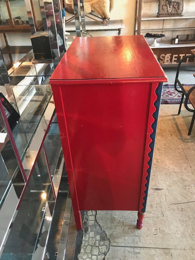 Hand Painted Postmodern Memphis Style Dresser at 1stDibs