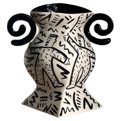 Hand-painted postmodern vase by Jiri Bures, late 20th century
