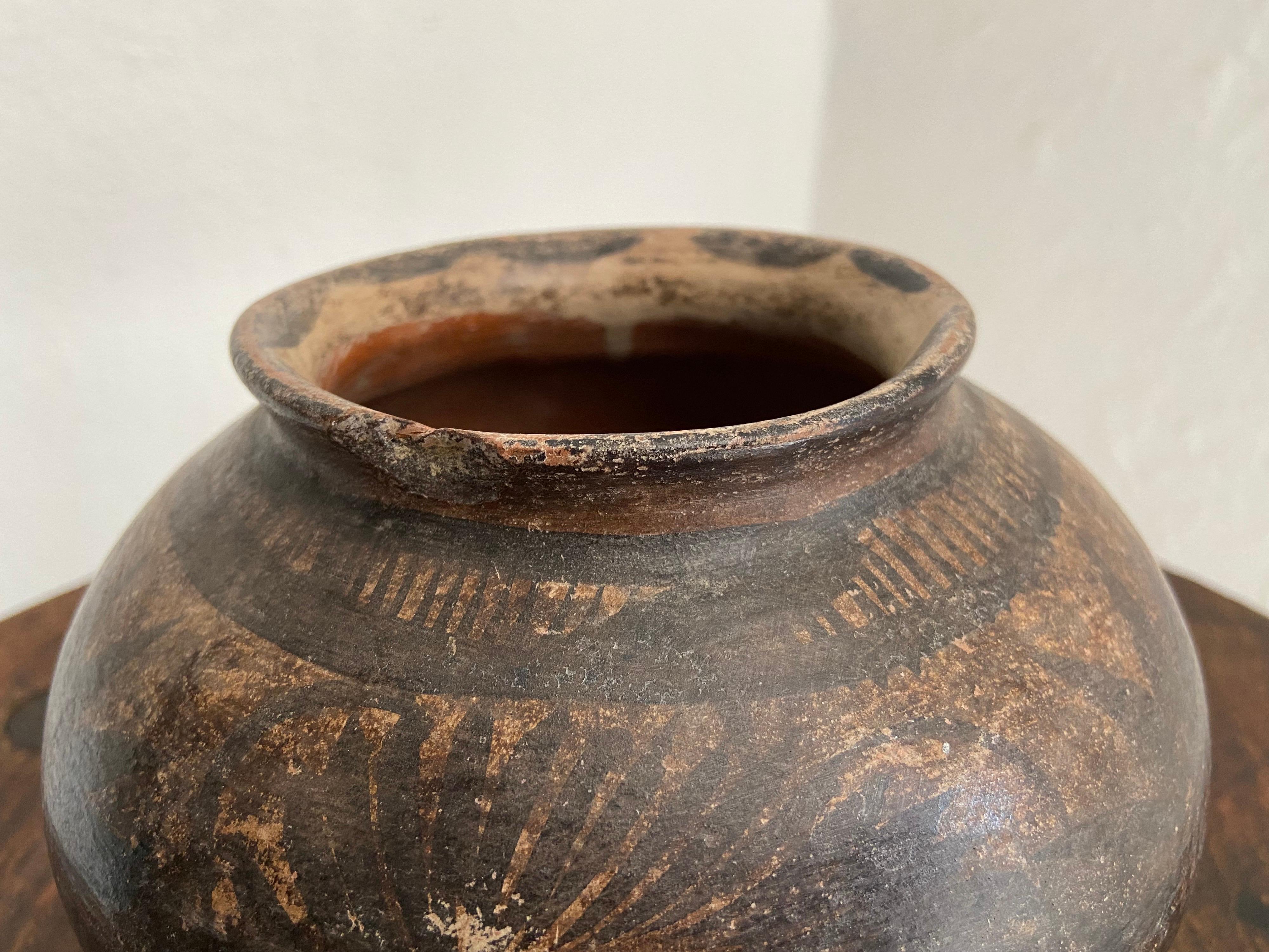 Late 20th Century Hand Painted Pot from Mexico's Huasteca Region, Circa 1970's