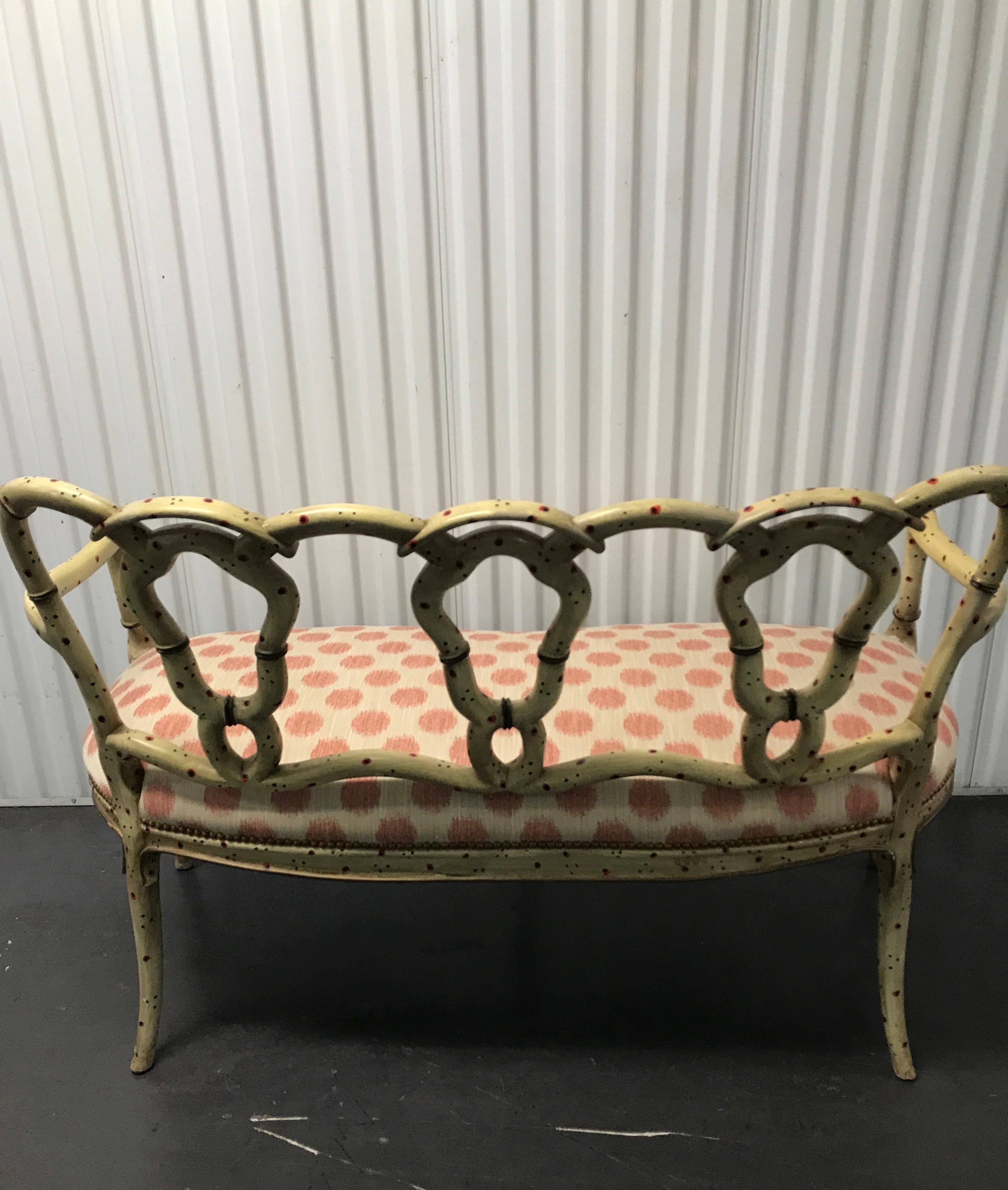 Hand Painted Pretzel Back Settee 1