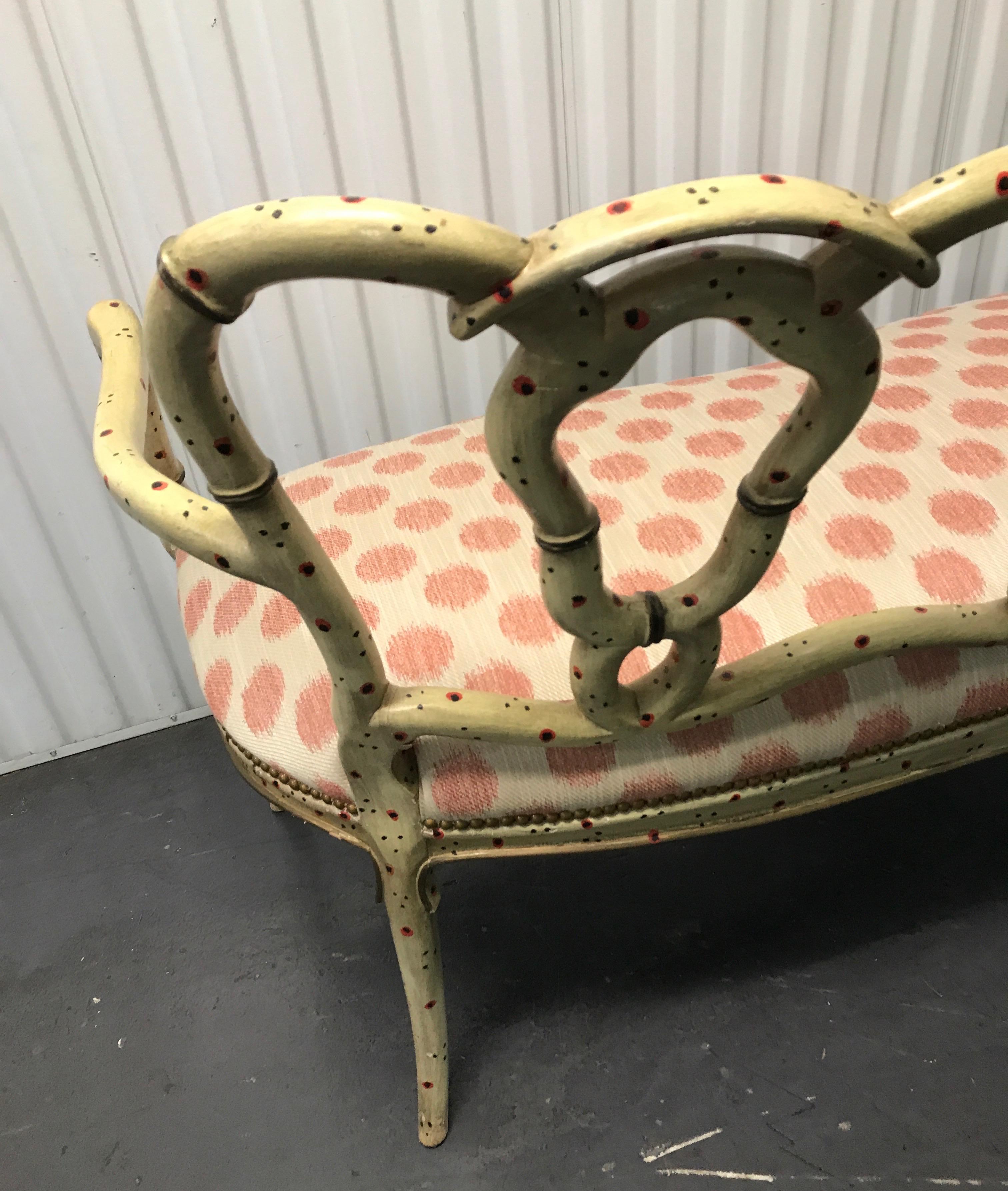 Hand Painted Pretzel Back Settee 2