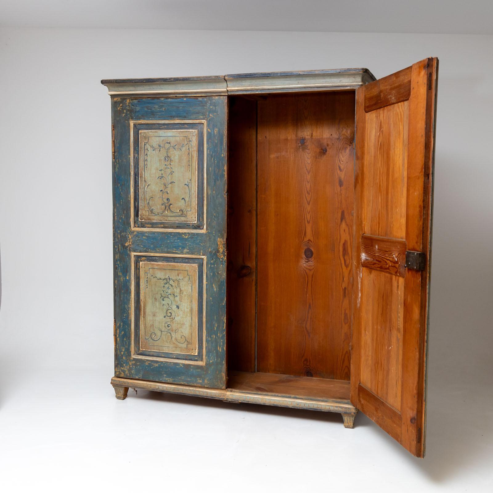 French Provincial Hand-painted Provincial Cabinet, Late 18th Century For Sale