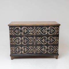 Hand-painted Provincial Chest of Drawers, 1st Half 19th Century