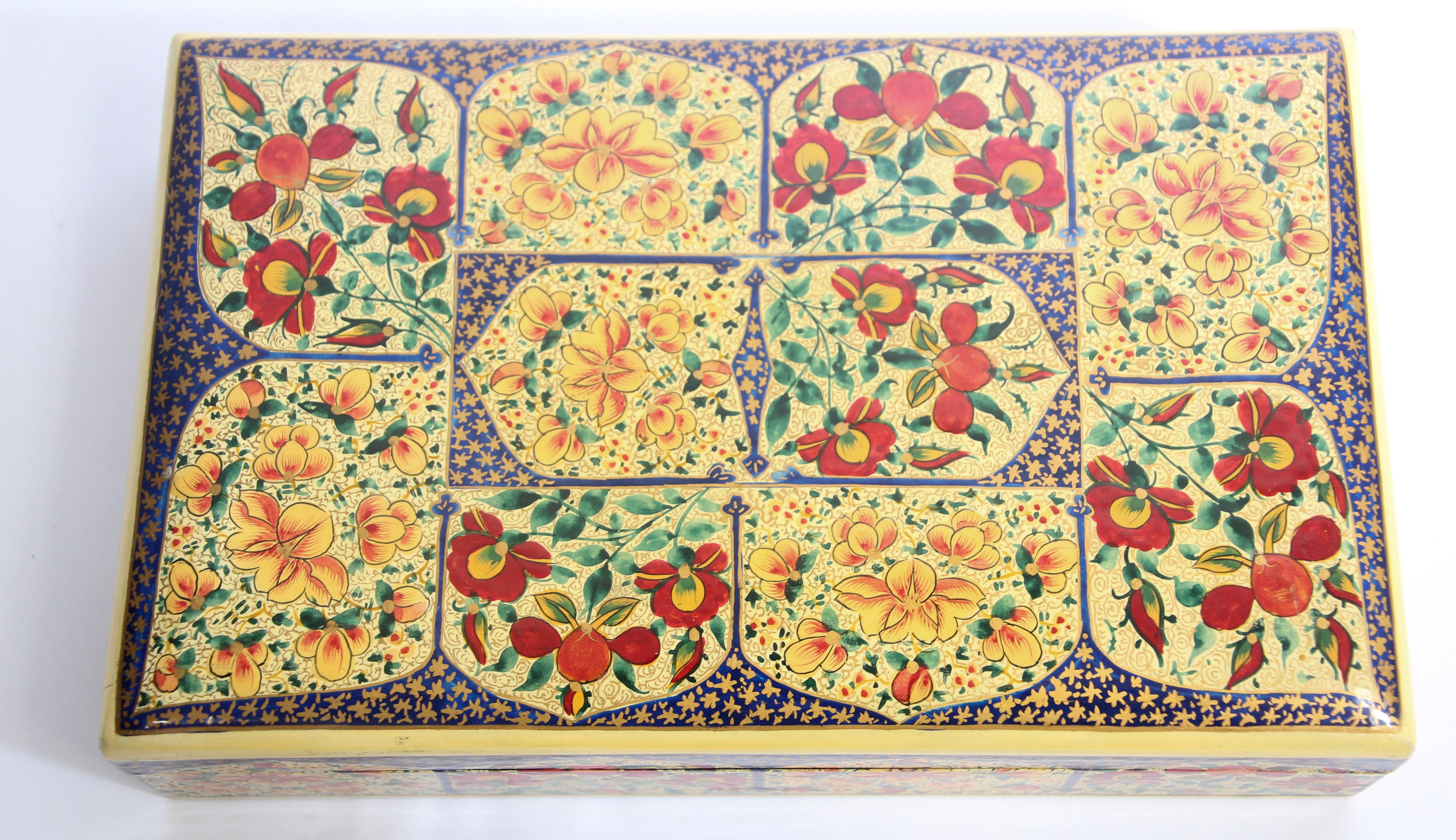 Hand Painted Rajasthani Lacquer Decorative Box For Sale 6