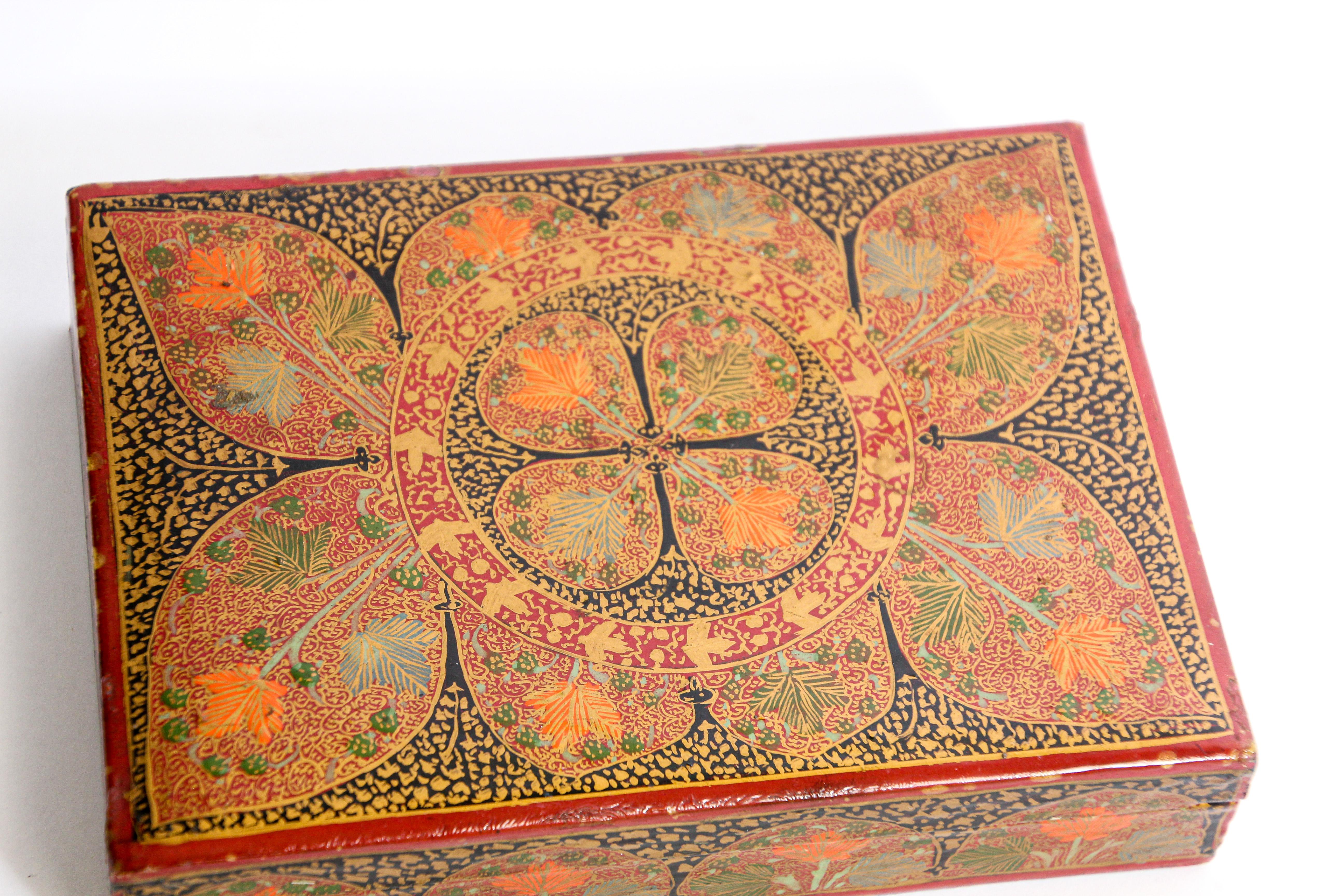 Hand Painted Rajasthani Moorish Lacquer Box 4