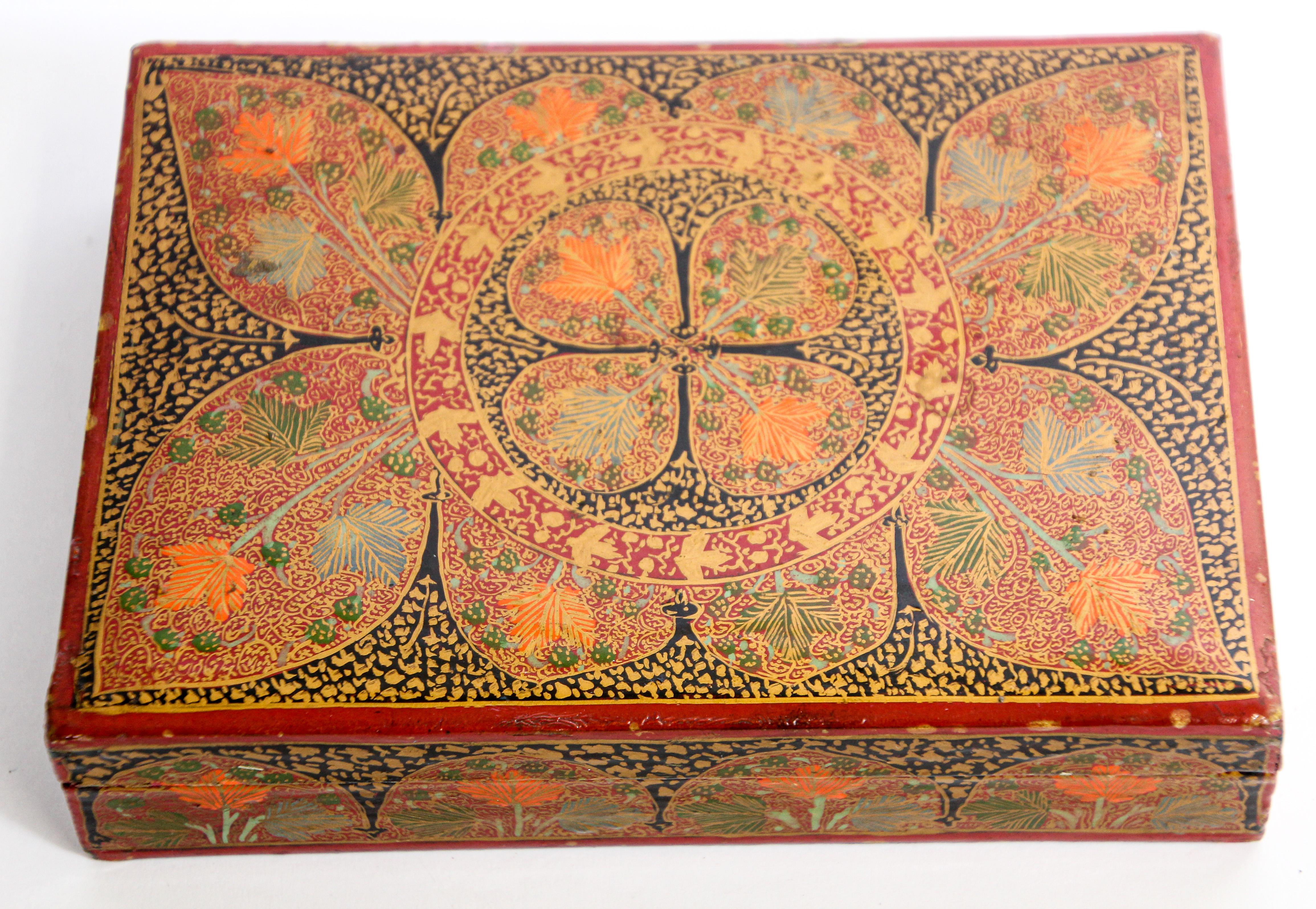 Hand Painted Rajasthani Moorish Lacquer Box 9