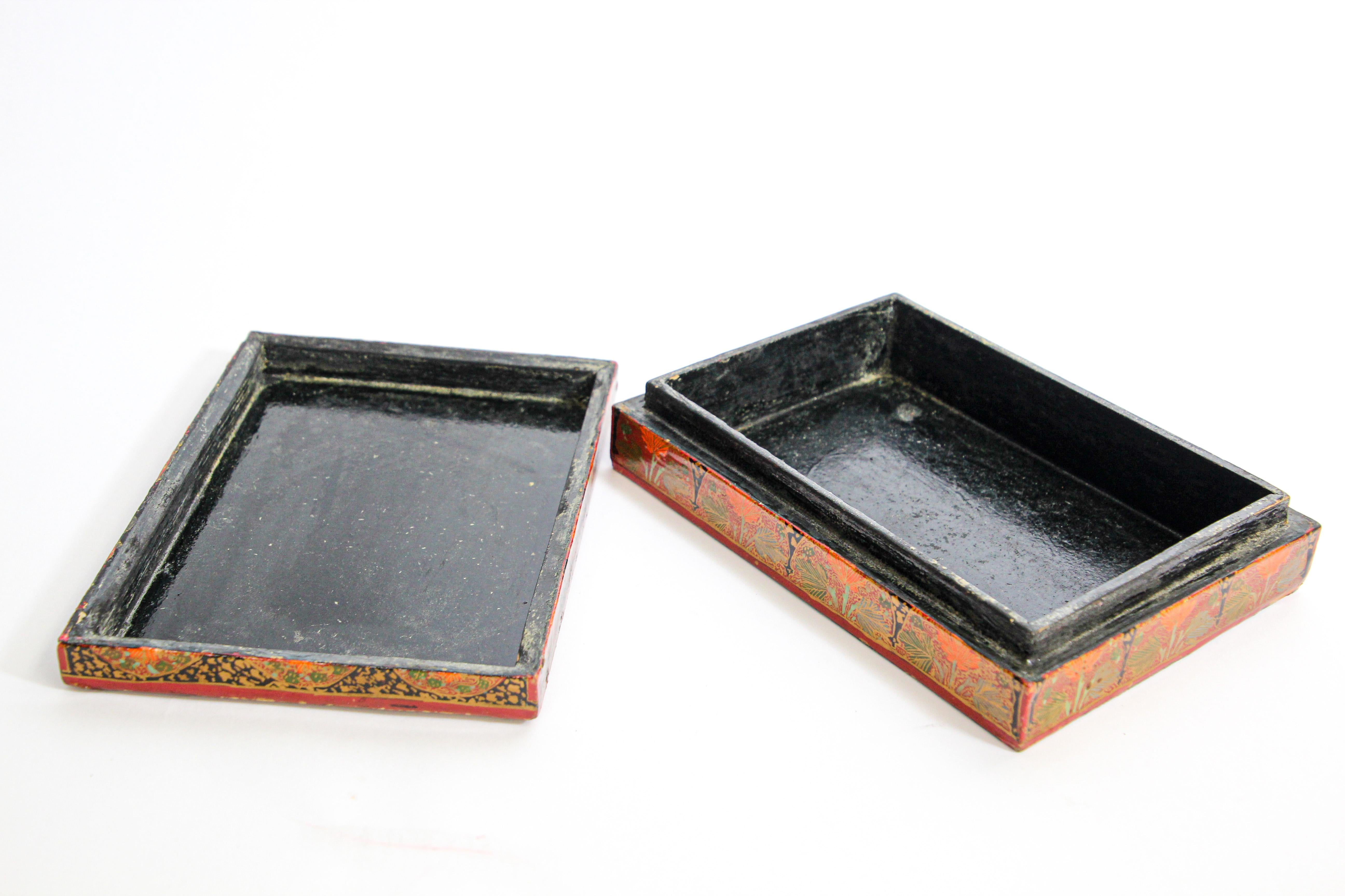 Hand Painted Rajasthani Moorish Lacquer Box 11