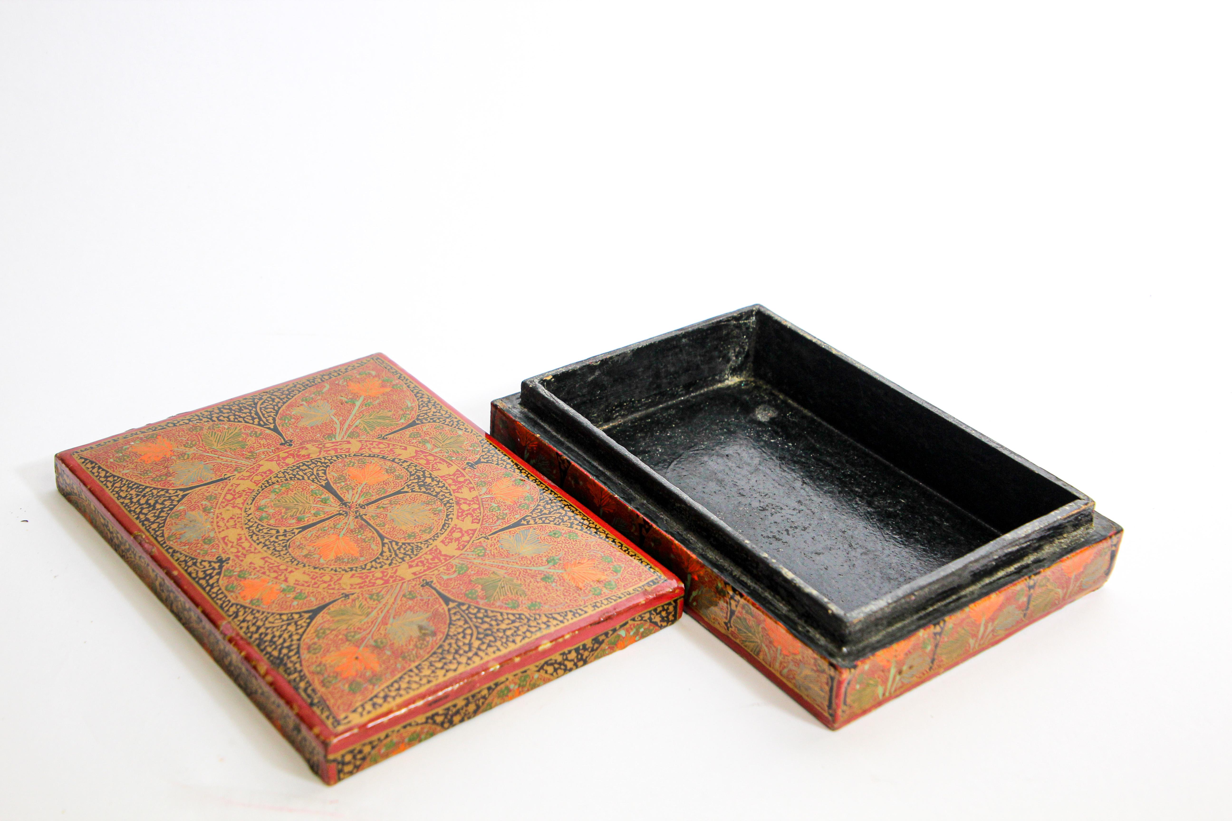 Hand Painted Rajasthani Moorish Lacquer Box 12