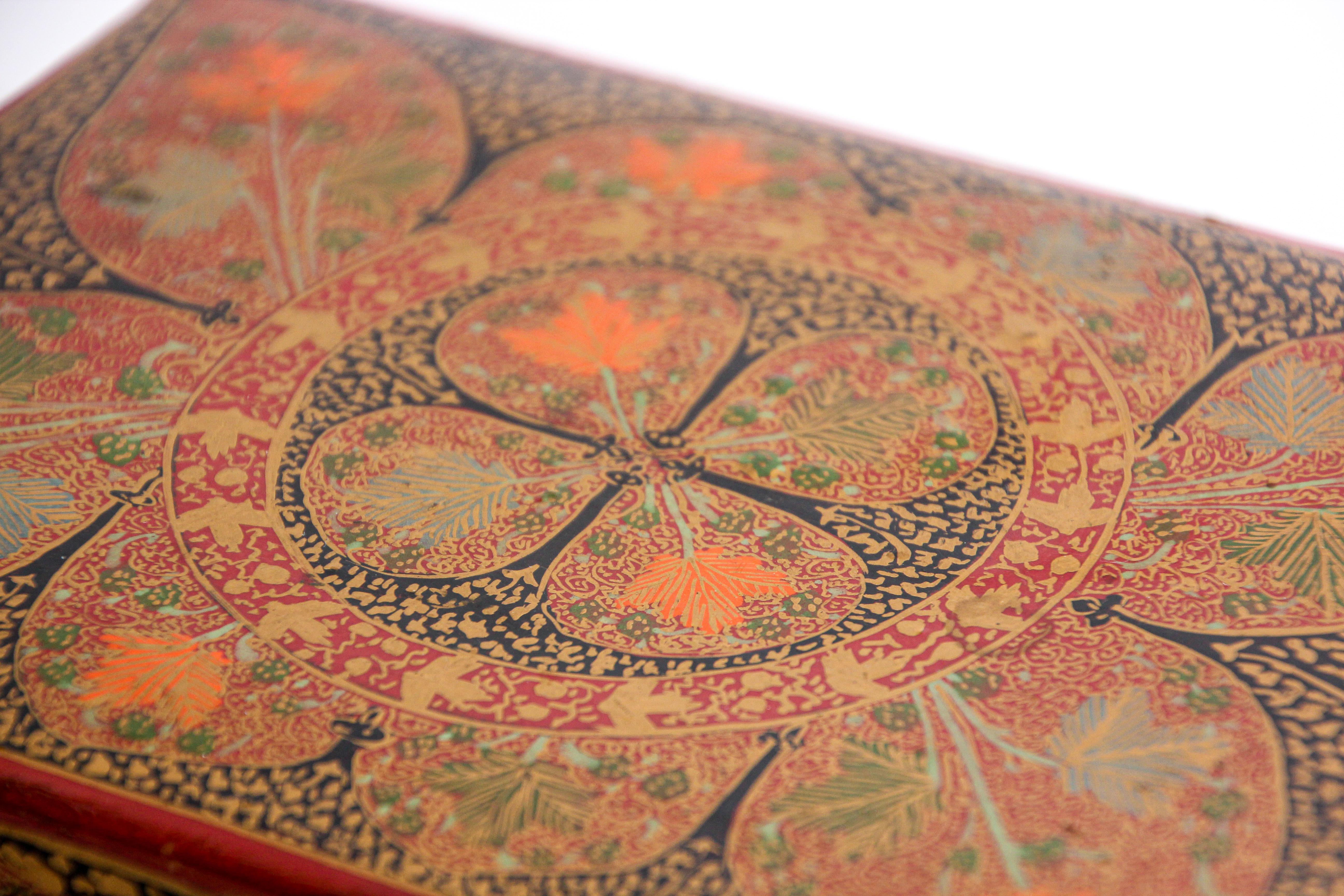 Indian Hand Painted Rajasthani Moorish Lacquer Box