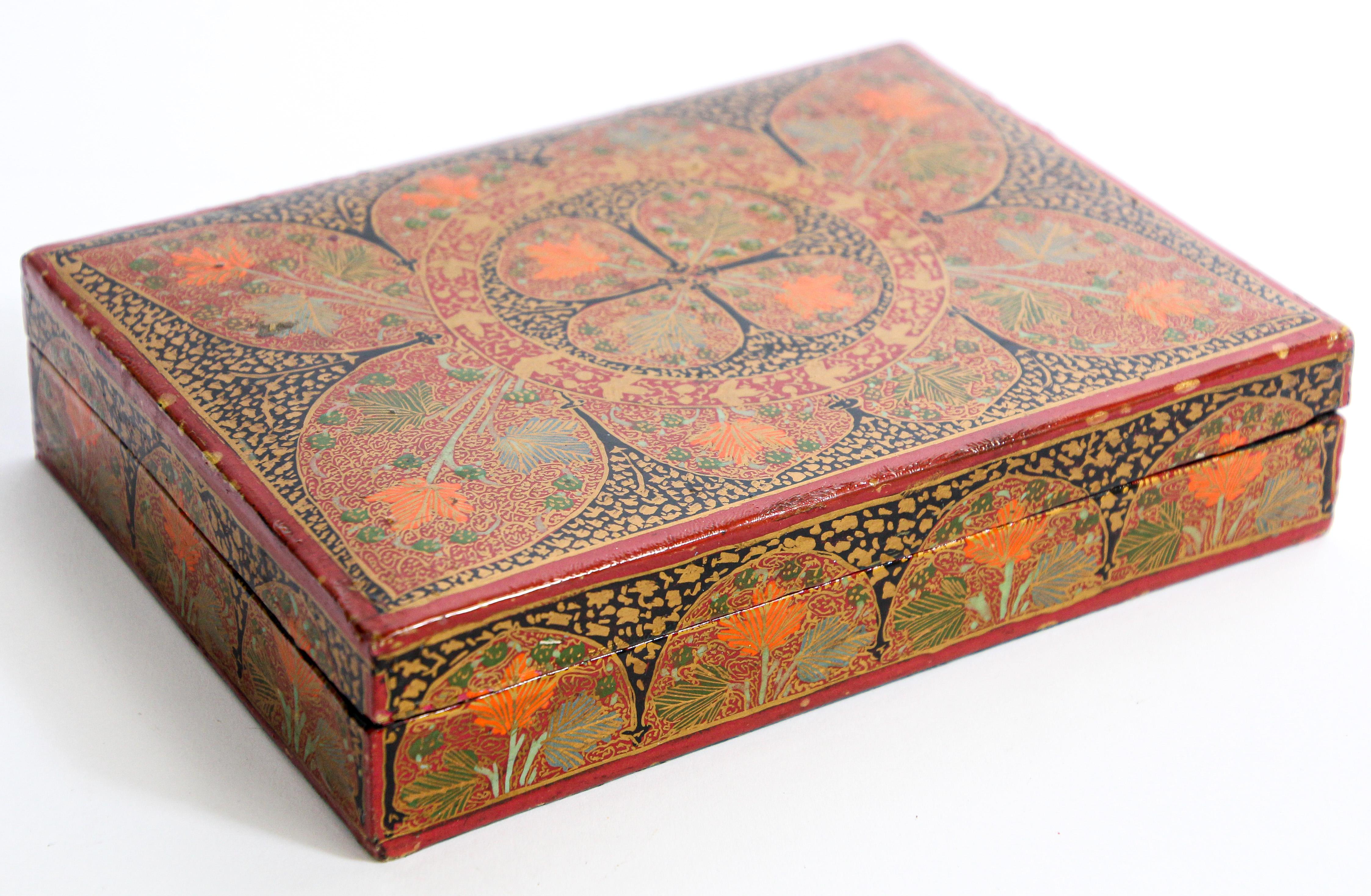 Hand-Painted Hand Painted Rajasthani Moorish Lacquer Box
