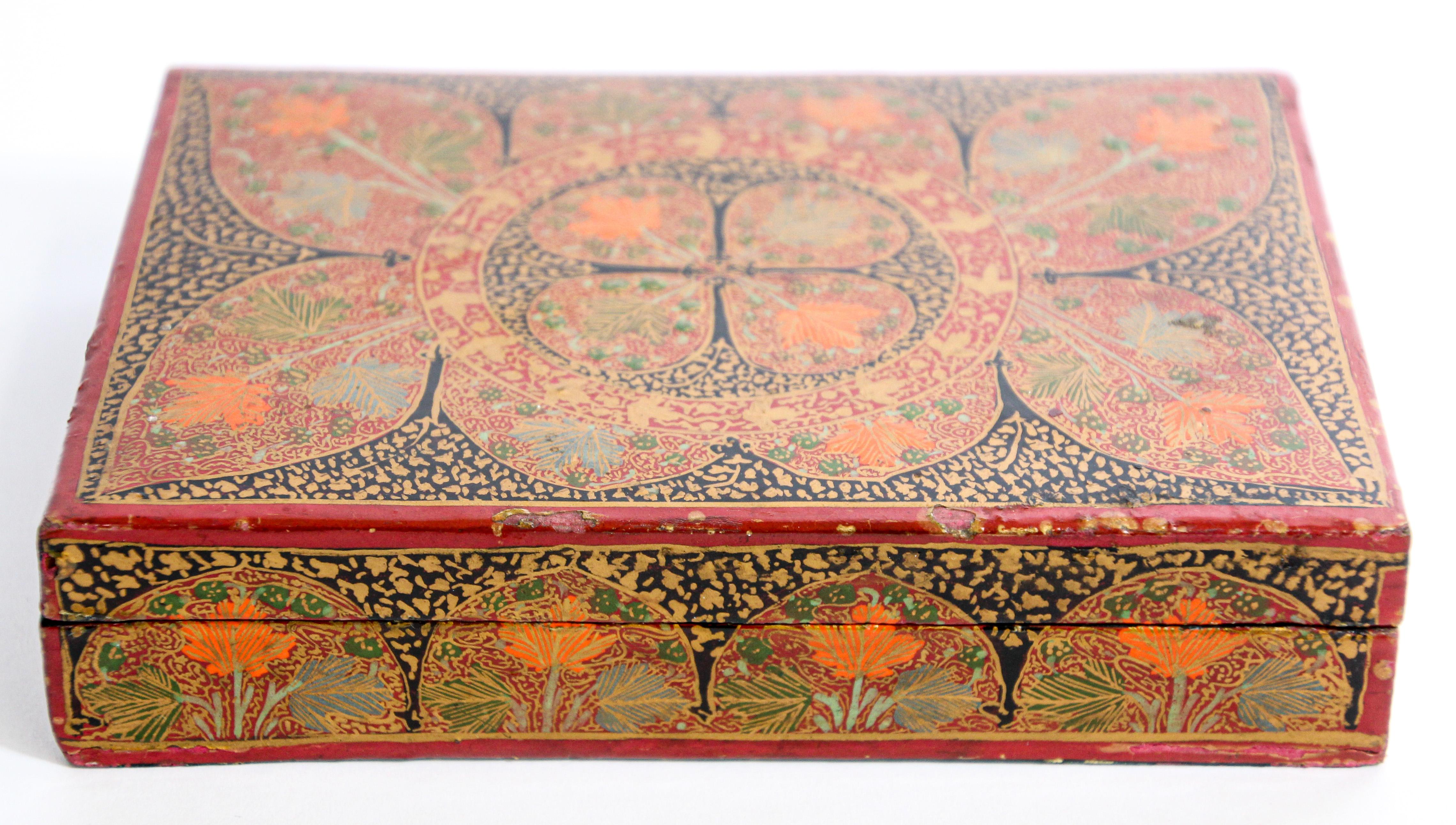 Hand Painted Rajasthani Moorish Lacquer Box 1