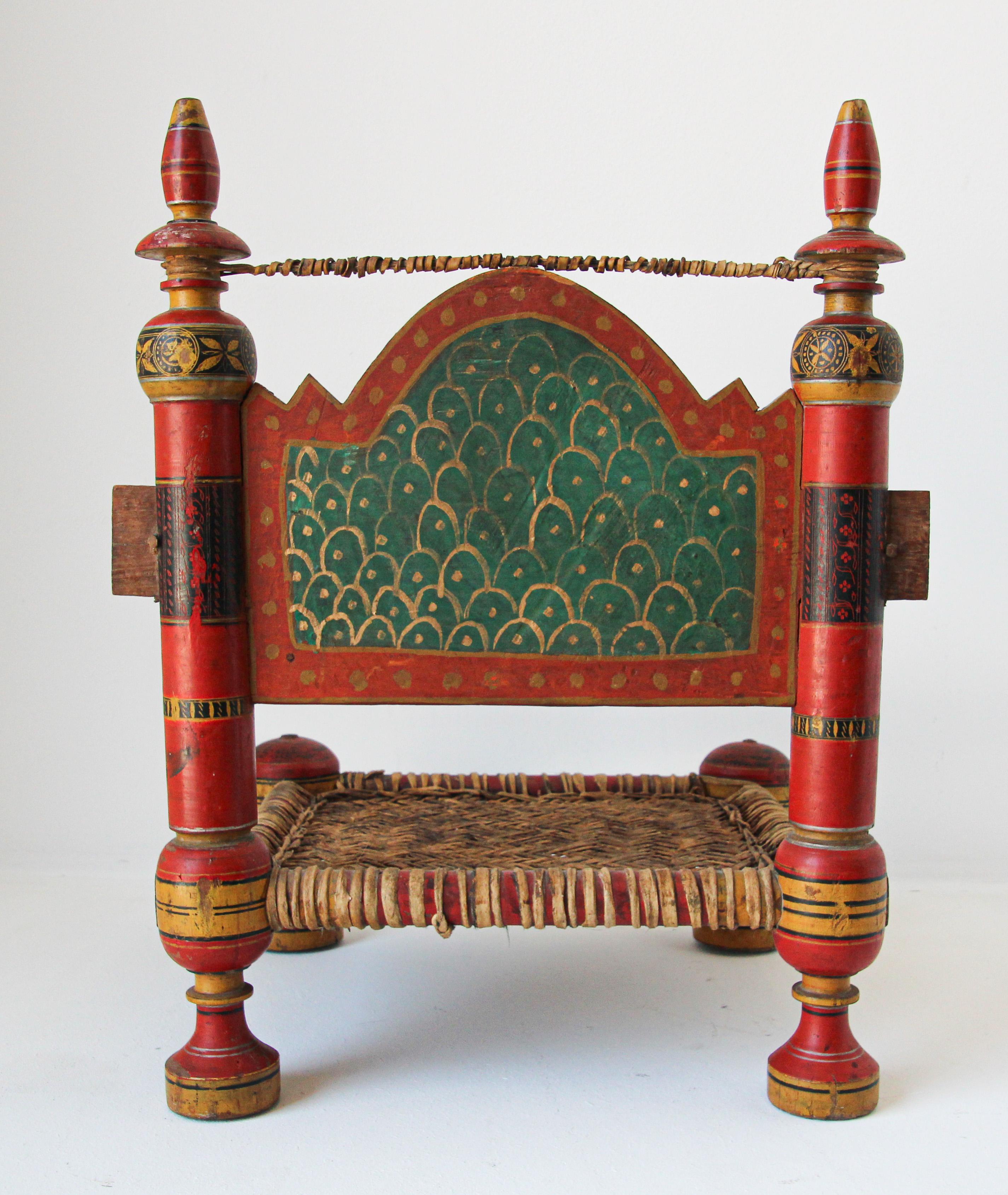 Hand Painted Indian Rajasthani Side Chair 5