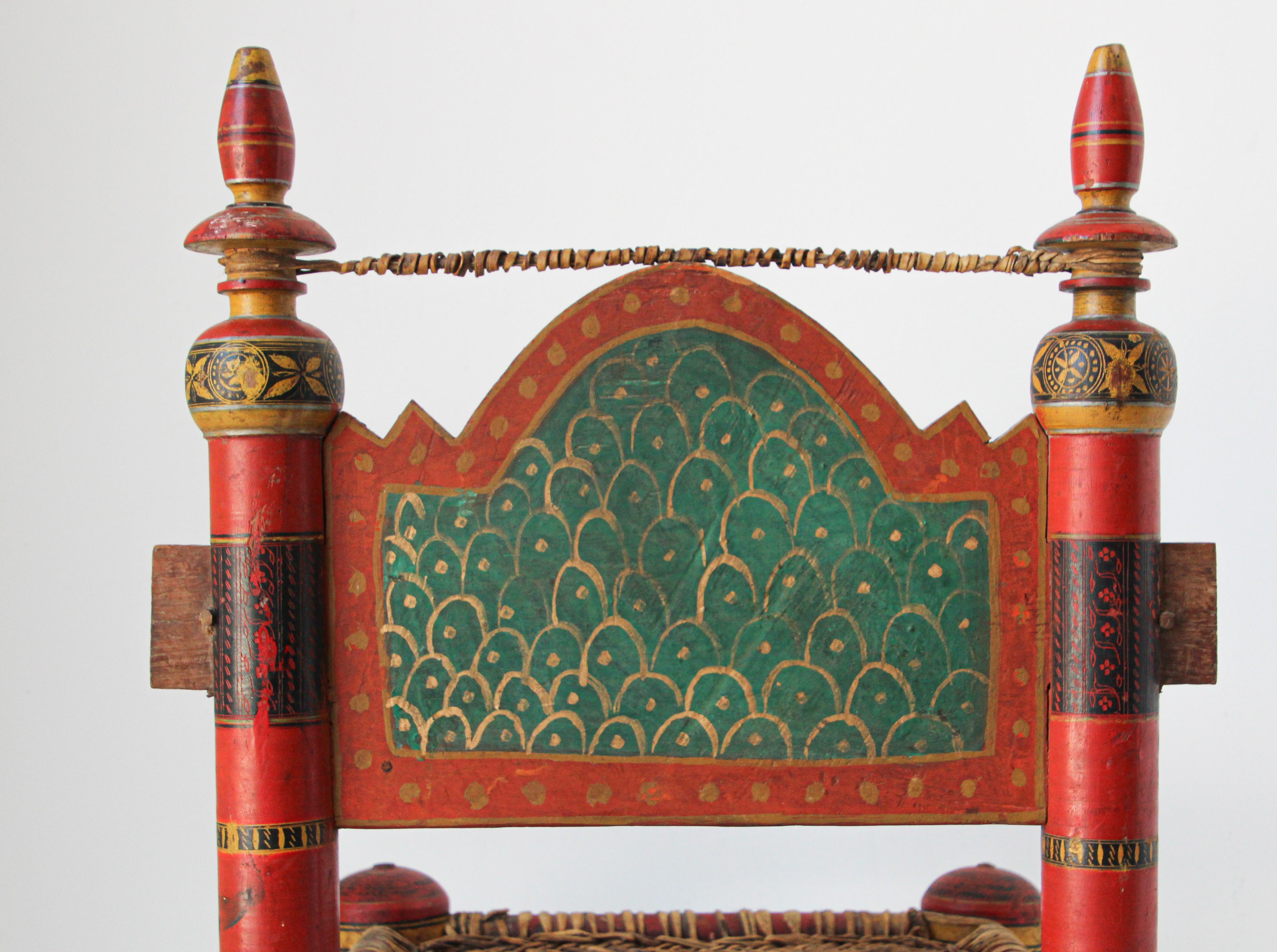 Hand Painted Indian Rajasthani Side Chair 6