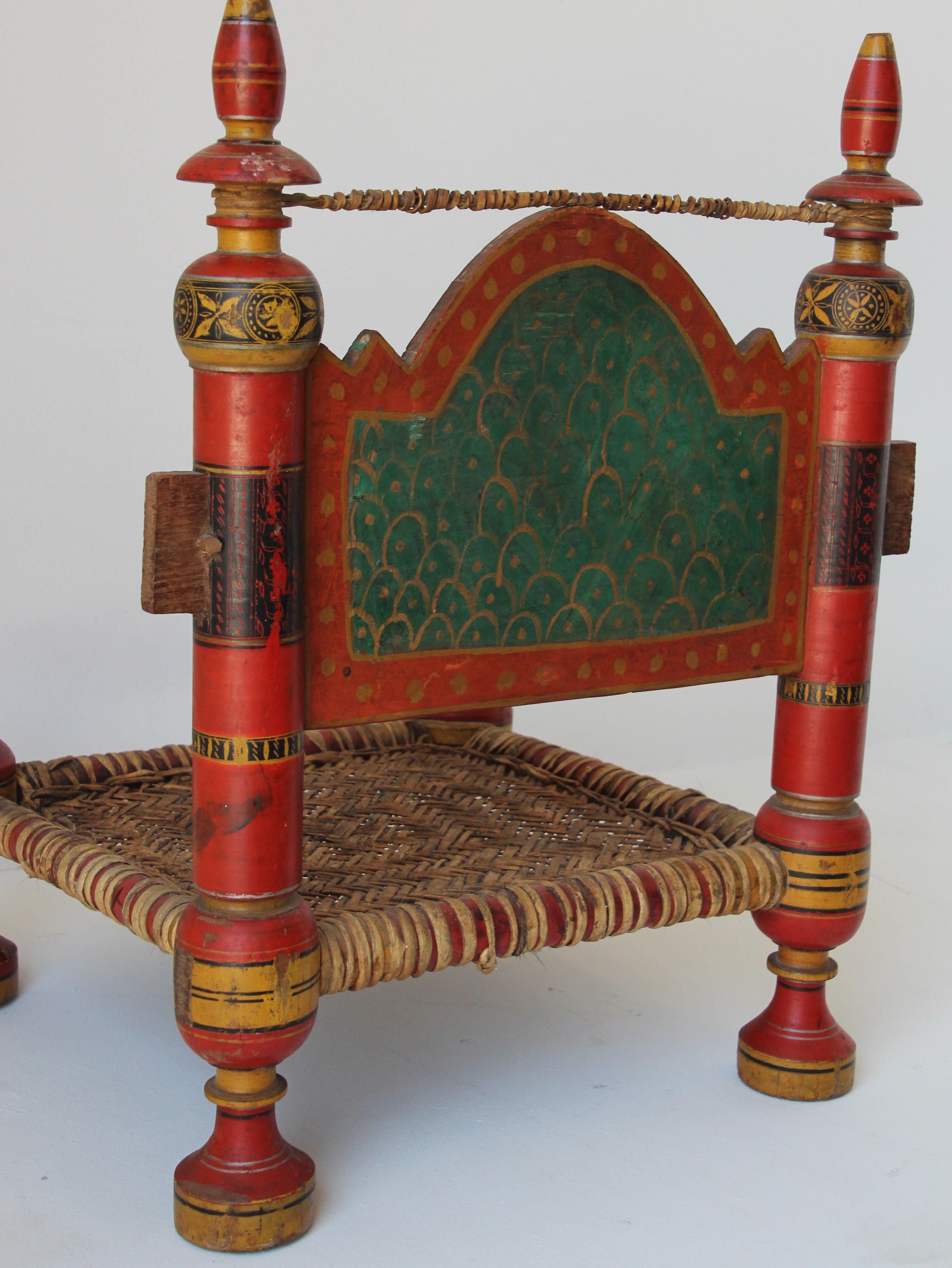 Hand Painted Indian Rajasthani Side Chair 7