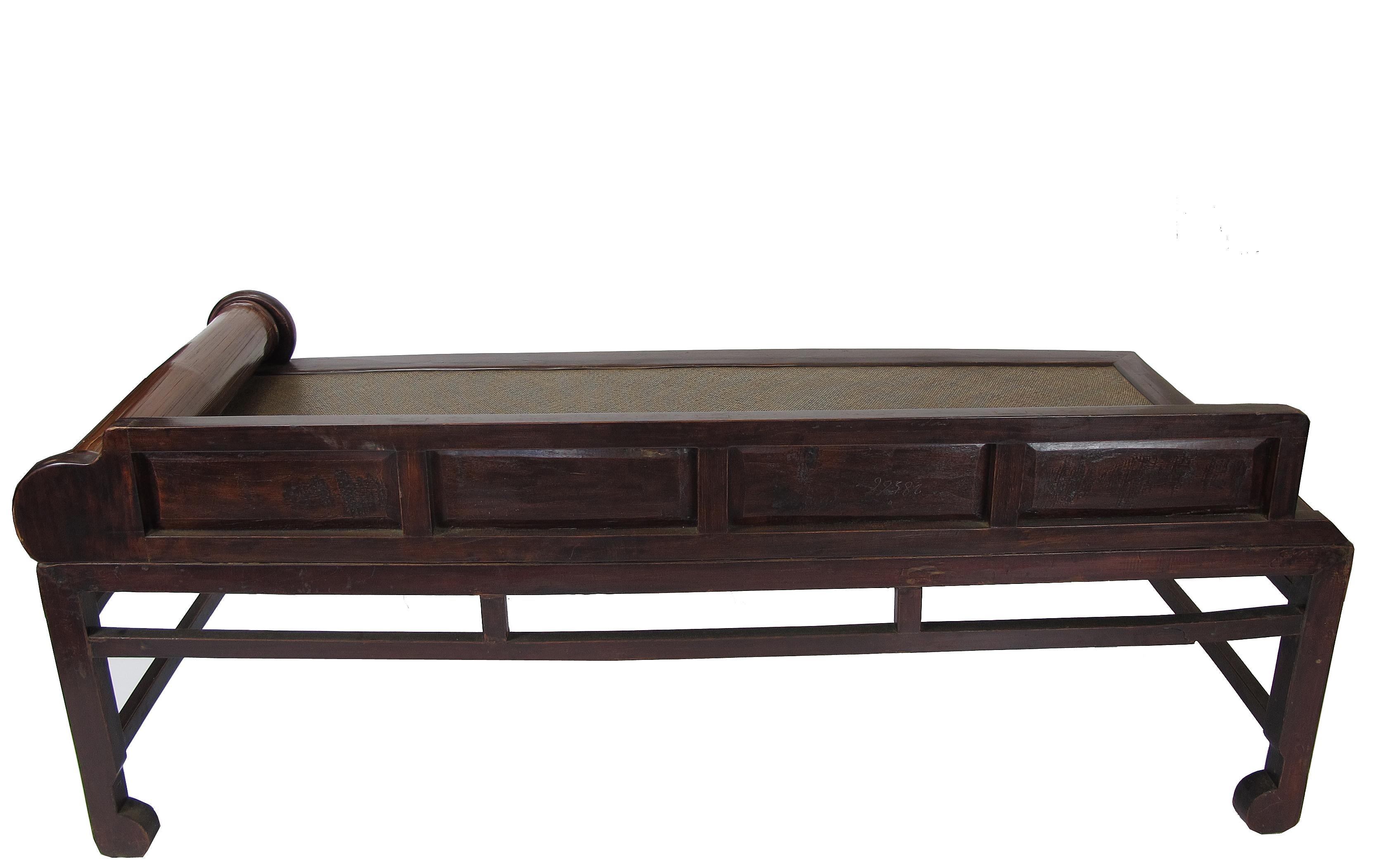 Early 20th Century Hand Painted Rattan Daybed For Sale
