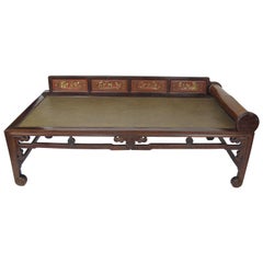 Used Hand Painted Rattan Daybed