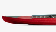 Hand Painted Red and Green Canoe