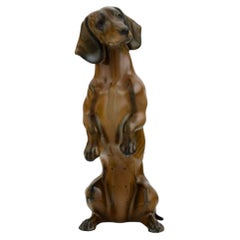 Hand-Painted Rosenthal Porcelain Figurine, Standing Dachshund, Mid-20th Century