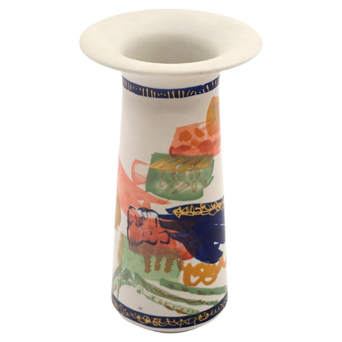 Hand Painted Rosenthal Vase in Multicolors For Sale