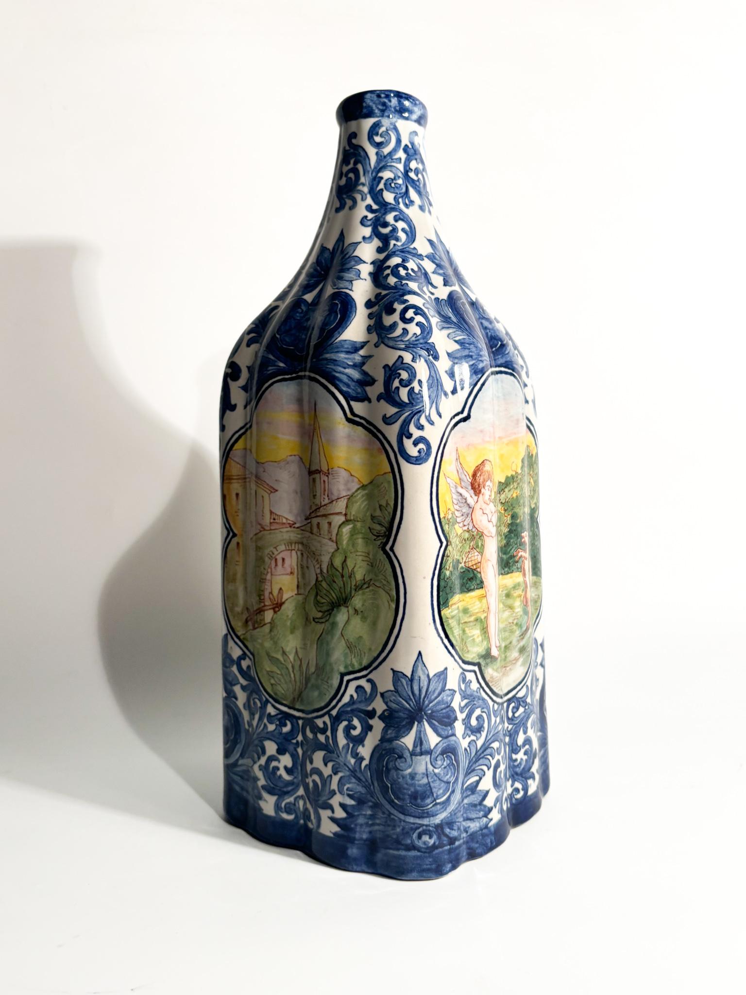 Vase en céramique de Savona peint à la main des années 1940 en vente 5