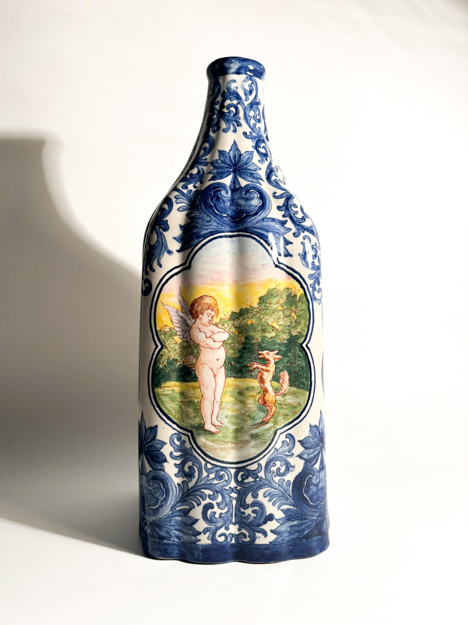 Art Déco Vaso in ceramica di Savona dipinto a mano degli anni '40 in vendita