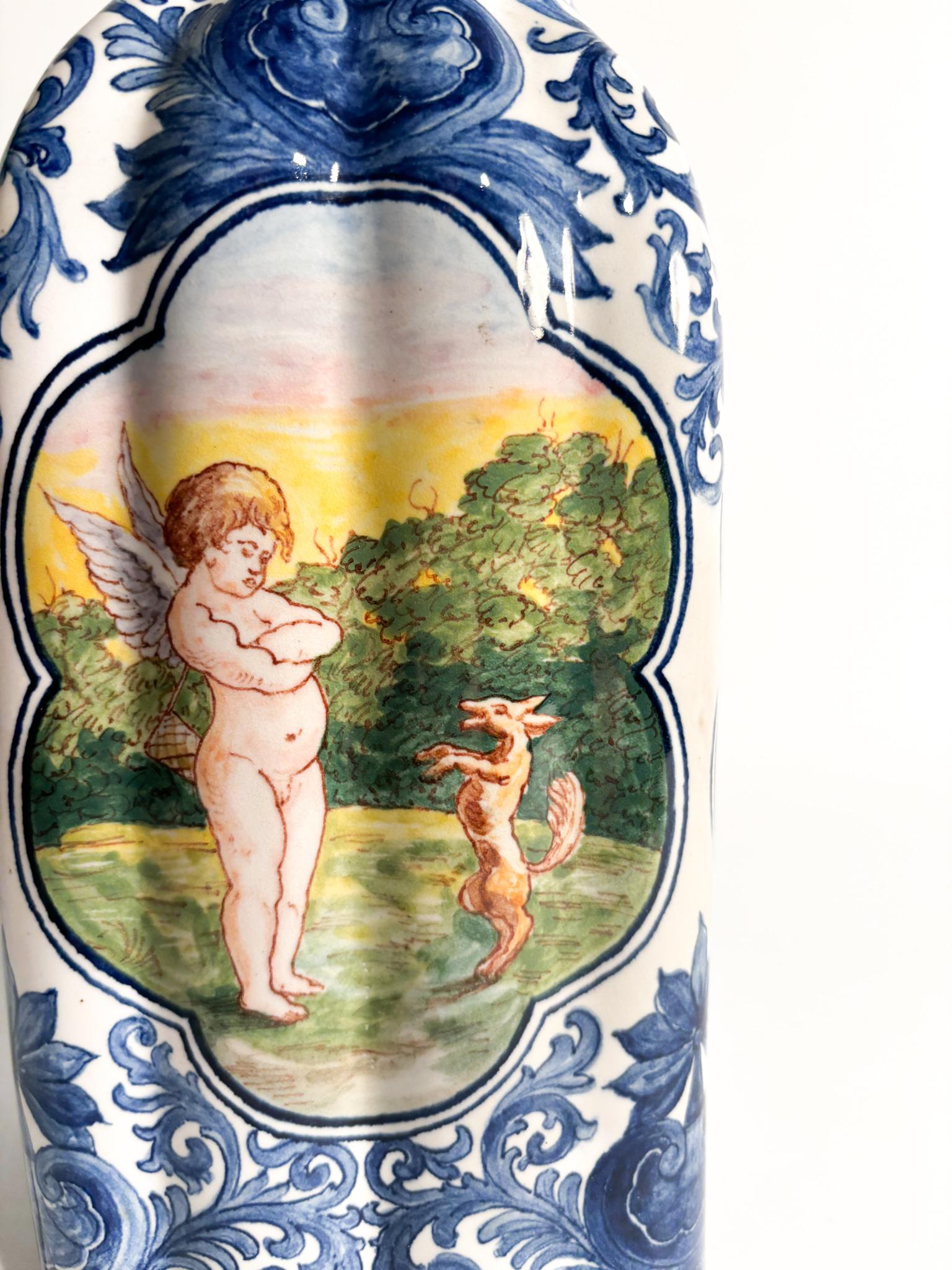 Vase en céramique de Savona peint à la main des années 1940 en vente 2