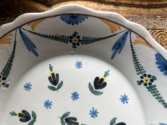 Hand Painted Scalloped French Plate /Bowl , 19th Century