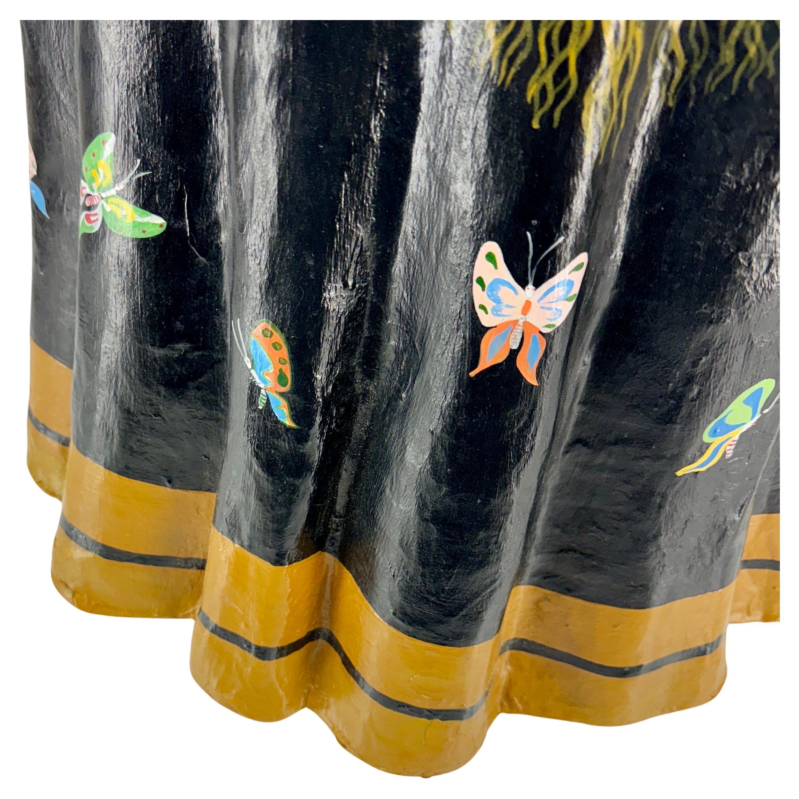 Hand-Painted Scalloped Paper Mache Side Table 8